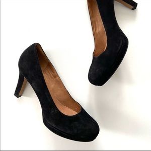 Clarks artisan genuine leather suede delsie bliss pump heels in black!